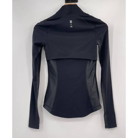 Sweaty Betty X Halle Berry Jacket Womens XXS Black Storm Power High Shine Zip - Picture 8 of 13